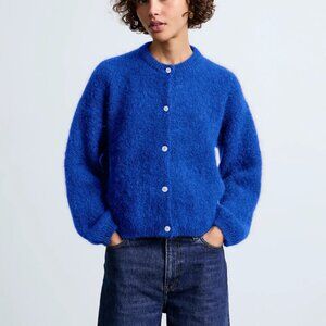 Electric Blue Mohair Cardigan